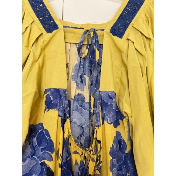 Umgee BOHO DRESS/TOP MUSTARD FLORAL EMBROIDERED - SIZE S - Picture 3 of 3